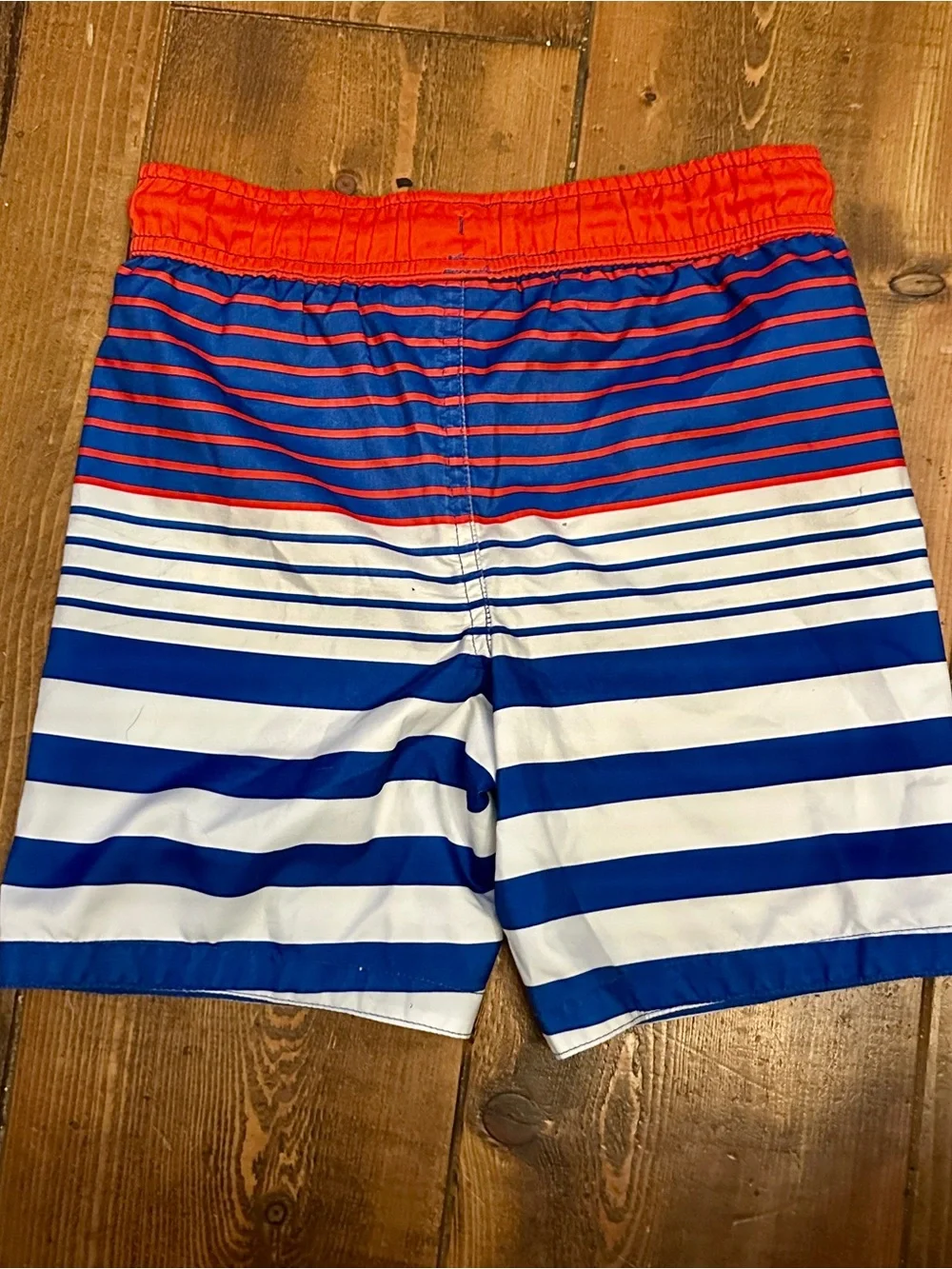 Disney Junior Mickey Red and Blue Boys Swim Trunks with White Drawstring